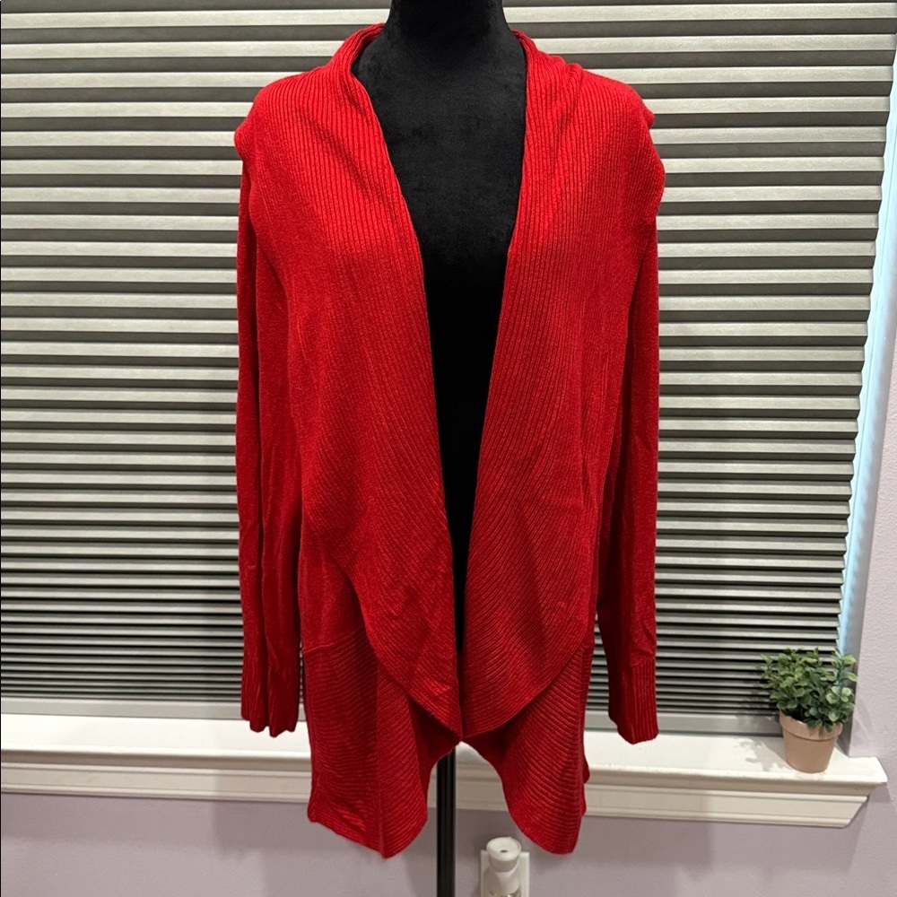 Red Knit Shawl - Picture 1 of 5